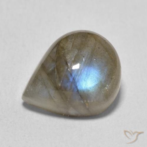 4.62ct Natürlicher Mehrfarbig Labradorit, Birnenform, Lichtdurchlässig