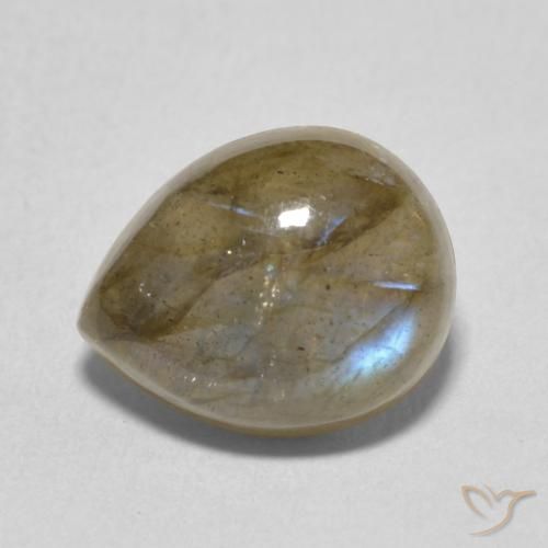 3.75ct Natürlicher Mehrfarbig Labradorit, Birnenform, Lichtdurchlässig