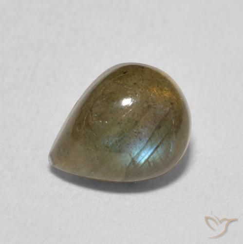 1.79ct Natürlicher Mehrfarbig Labradorit, Birnenform, Lichtdurchlässig