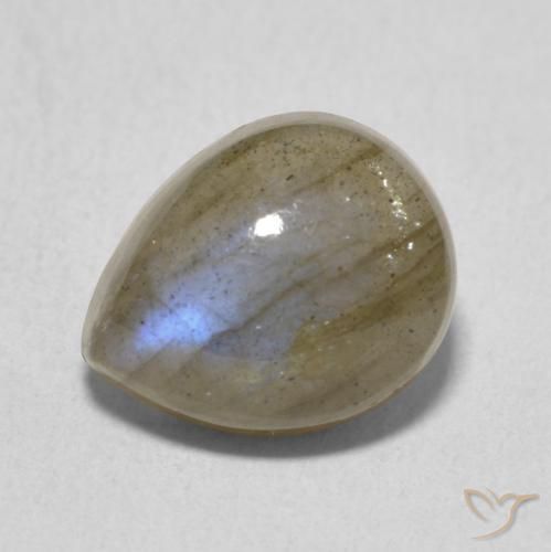 4.02ct Natürlicher Mehrfarbig Labradorit, Birnenform, Lichtdurchlässig
