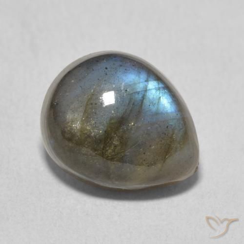 4.10ct Natürlicher Mehrfarbig Labradorit, Birnenform, Lichtdurchlässig