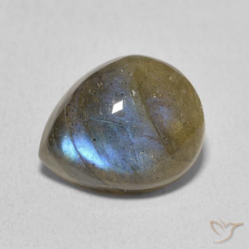 3.48ct Natürlicher Mehrfarbig Labradorit, Birnenform, Lichtdurchlässig