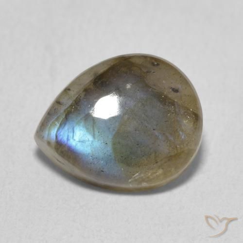 3.40ct Natürlicher Mehrfarbig Labradorit, Birnenform, Lichtdurchlässig