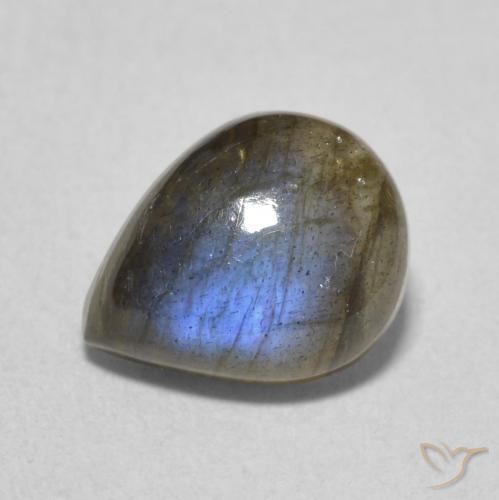 2.53ct Natürlicher Mehrfarbig Labradorit, Birnenform, Lichtdurchlässig