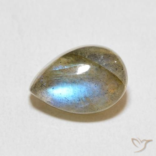 2.88ct Natürlicher Mehrfarbig Labradorit, Birnenform, Lichtdurchlässig