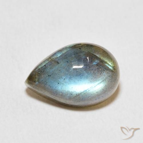 3.85ct Natürlicher Mehrfarbig Labradorit, Birnenform, Lichtdurchlässig