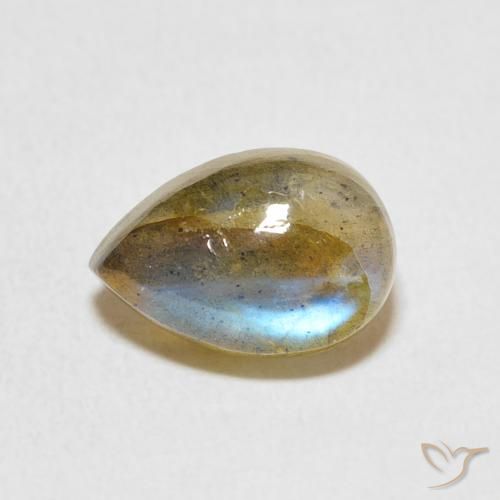 2.48ct Natürlicher Mehrfarbig Labradorit, Birnenform, Lichtdurchlässig