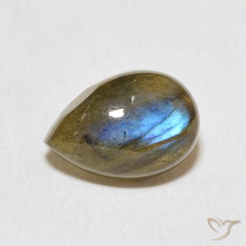 2.40ct Natürlicher Mehrfarbig Labradorit, Birnenform, Lichtdurchlässig