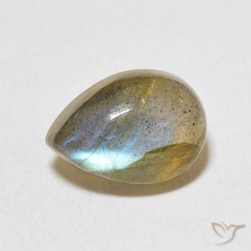 2.63ct Natürlicher Mehrfarbig Labradorit, Birnenform, Lichtdurchlässig