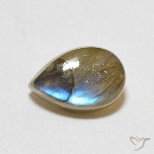 2.52ct Natürlicher Mehrfarbig Labradorit, Birnenform, Lichtdurchlässig