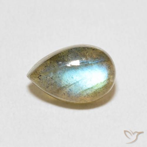 1.85ct Natürlicher Mehrfarbig Labradorit, Birnenform, Lichtdurchlässig