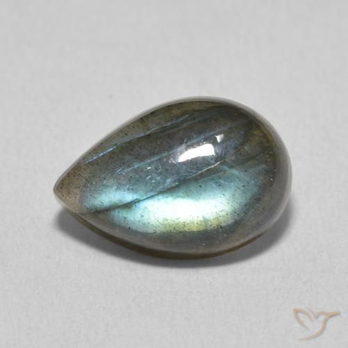 3.72ct Natürlicher Mehrfarbig Labradorit, Birnenform, Lichtdurchlässig