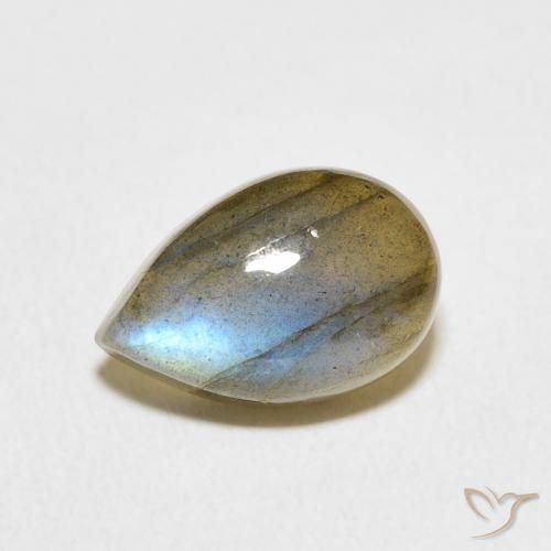 4.16ct Natürlicher Mehrfarbig Labradorit, Birnenform, Lichtdurchlässig