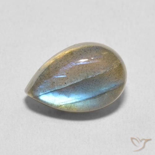 3.97ct Natürlicher Mehrfarbig Labradorit, Birnenform, Lichtdurchlässig