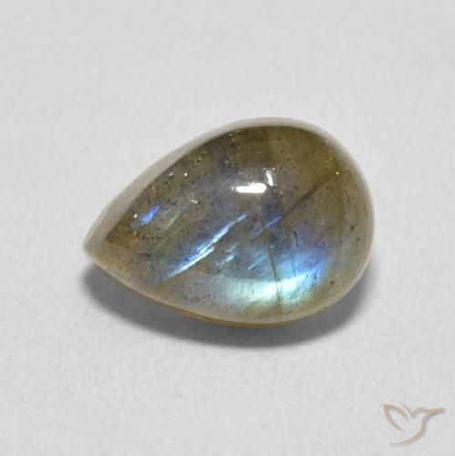 2.58ct Natürlicher Mehrfarbig Labradorit, Birnenform, Lichtdurchlässig