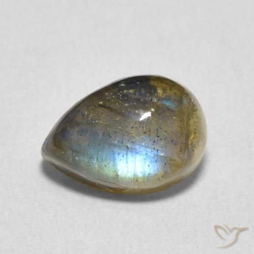 2.70ct Natürlicher Mehrfarbig Labradorit, Birnenform, Lichtdurchlässig
