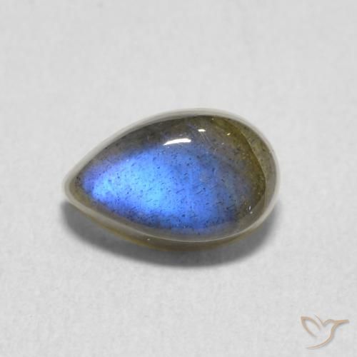 1.18ct Natürlicher Mehrfarbig Labradorit, Birnenform, Lichtdurchlässig