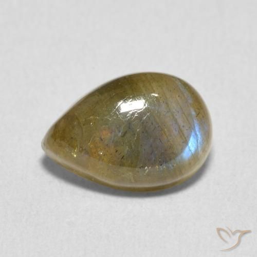 2.38ct Natürlicher Mehrfarbig Labradorit, Birnenform, Lichtdurchlässig