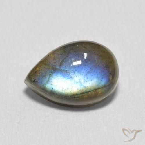 2.35ct Natürlicher Mehrfarbig Labradorit, Birnenform, Lichtdurchlässig