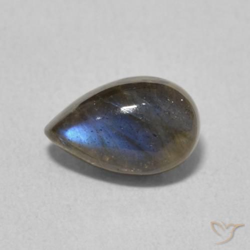 1.08ct Natürlicher Mehrfarbig Labradorit, Birnenform, Lichtdurchlässig