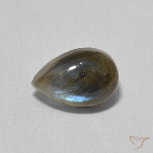 1.65ct Natürlicher Mehrfarbig Labradorit, Birnenform, Lichtdurchlässig