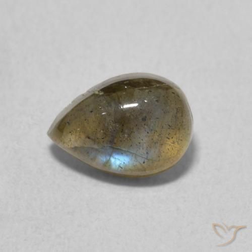 0.87ct Natürlicher Mehrfarbig Labradorit, Birnenform, Lichtdurchlässig