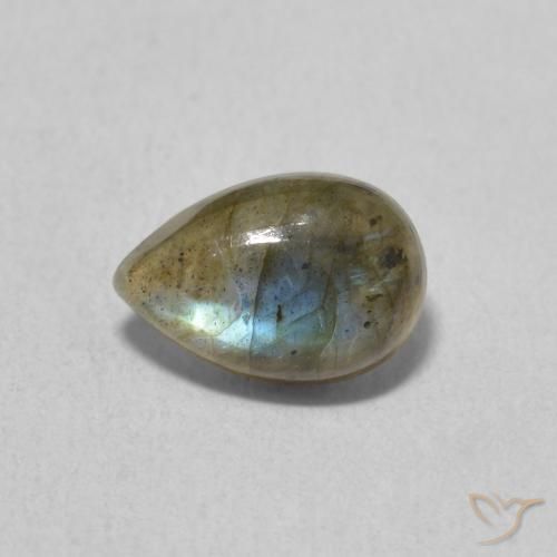 1.58ct Natürlicher Mehrfarbig Labradorit, Birnenform, Lichtdurchlässig