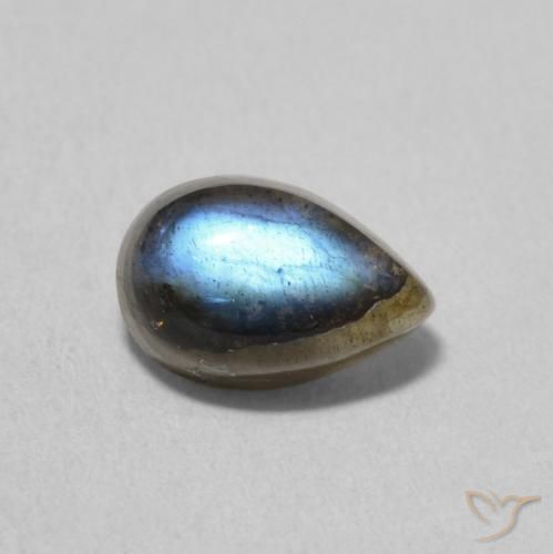 1.86ct Natürlicher Mehrfarbig Labradorit, Birnenform, Lichtdurchlässig