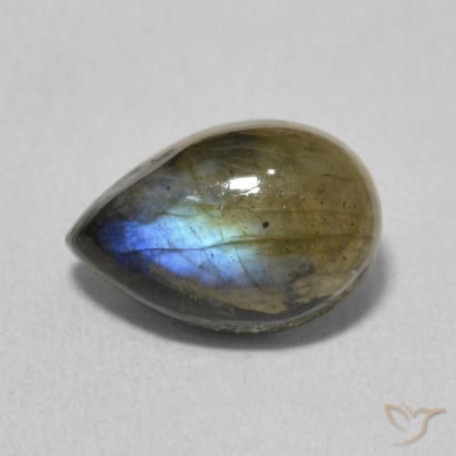 2.31ct Natürlicher Mehrfarbig Labradorit, Birnenform, Lichtdurchlässig