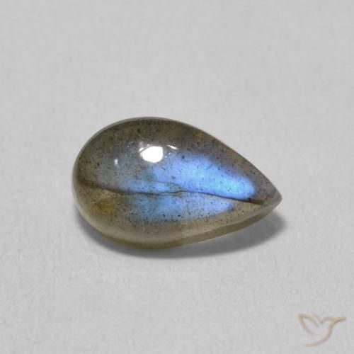 1.05ct Natürlicher Mehrfarbig Labradorit, Birnenform, Lichtdurchlässig