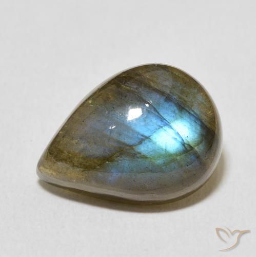 8.66ct Natürlicher Mehrfarbig Labradorit, Birnenform, Lichtdurchlässig