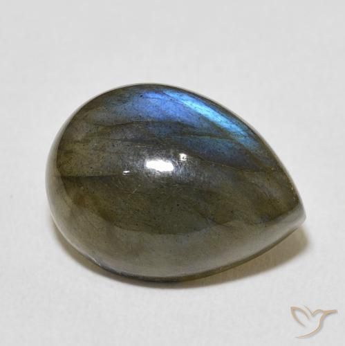 9.42ct Natürlicher Mehrfarbig Labradorit, Birnenform, Lichtdurchlässig