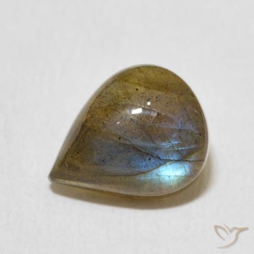 2.77ct Natürlicher Mehrfarbig Labradorit, Birnenform, Lichtdurchlässig