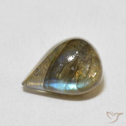 2.67ct Natürlicher Mehrfarbig Labradorit, Birnenform, Lichtdurchlässig