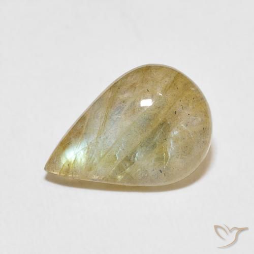 3.40ct Natürlicher Mehrfarbig Labradorit, Birnenform, Lichtdurchlässig