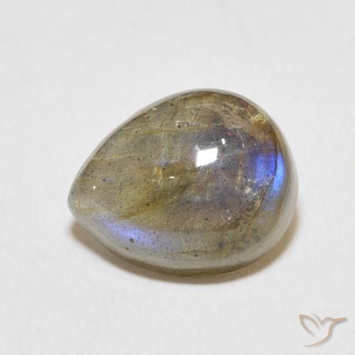 3.92ct Natürlicher Mehrfarbig Labradorit, Birnenform, Lichtdurchlässig