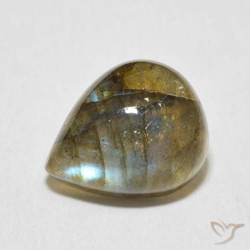 4.78ct Natürlicher Mehrfarbig Labradorit, Birnenform, Lichtdurchlässig