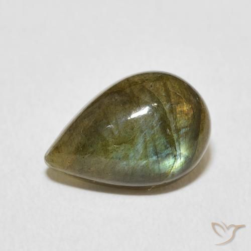 3.62ct Natürlicher Mehrfarbig Labradorit, Birnenform, Lichtdurchlässig