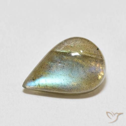 3.57ct Natürlicher Mehrfarbig Labradorit, Birnenform, Lichtdurchlässig