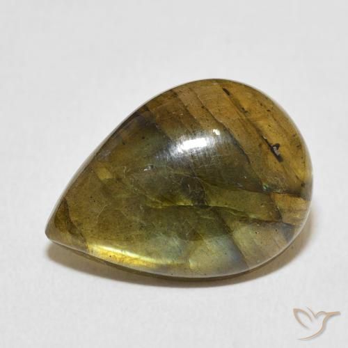 8.95ct Natürlicher Mehrfarbig Labradorit, Birnenform, Lichtdurchlässig