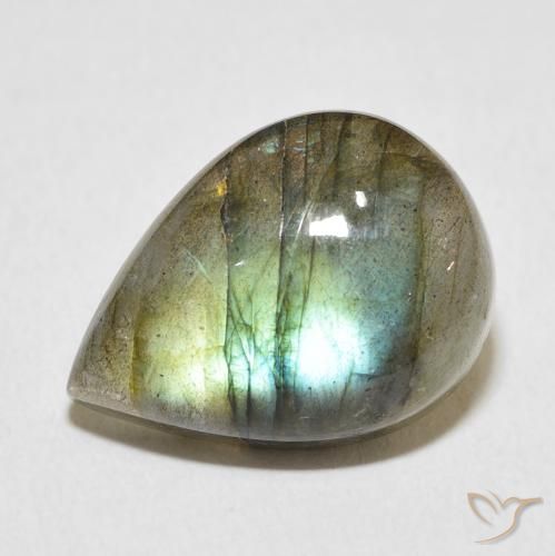 11.64ct Natürlicher Mehrfarbig Labradorit, Birnenform, Lichtdurchlässig