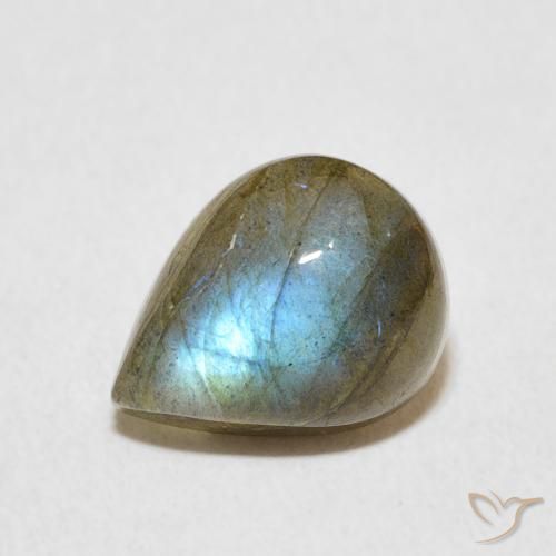 2.65ct Natürlicher Mehrfarbig Labradorit, Birnenform, Lichtdurchlässig