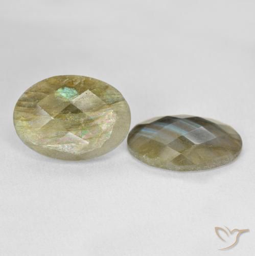 15.34 ct natürliche Mehrfarbig Labradorit-Edelsteine, Oval, Lichtdurchlässig