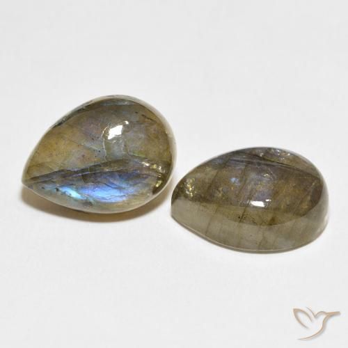 19.45 ct natürliche Mehrfarbig Labradorit-Edelsteine, Birnenform, Lichtdurchlässig