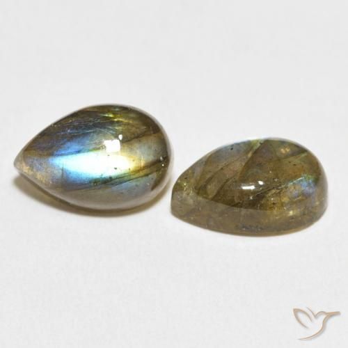 7.64 ct natürliche Mehrfarbig Labradorit-Edelsteine, Birnenform, Lichtdurchlässig