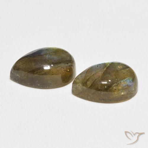 7.64 ct natürliche Mehrfarbig Labradorit-Edelsteine, Birnenform, Lichtdurchlässig