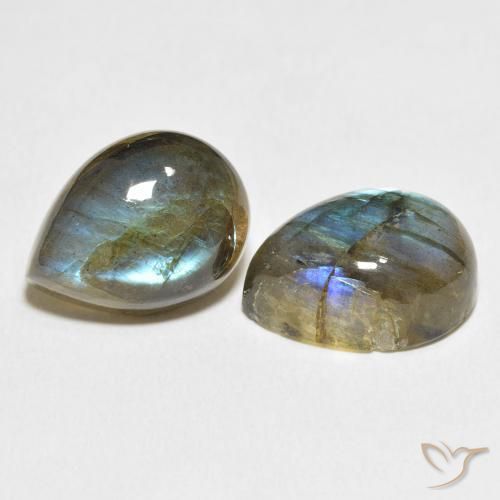 21.28 ct natürliche Mehrfarbig Labradorit-Edelsteine, Birnenform, Lichtdurchlässig