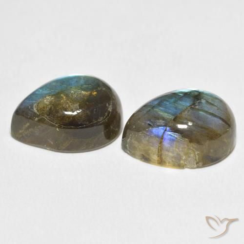 21.28 ct natürliche Mehrfarbig Labradorit-Edelsteine, Birnenform, Lichtdurchlässig