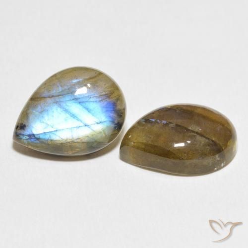 16.50 ct natürliche Mehrfarbig Labradorit-Edelsteine, Birnenform, Lichtdurchlässig