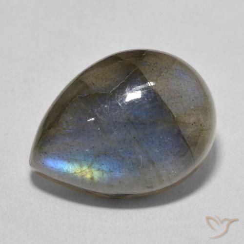 10.67ct Natürlicher Mehrfarbig Labradorit, Birnenform, Lichtdurchlässig